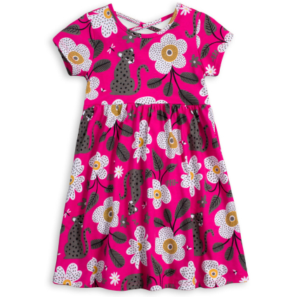 Dievčenské šaty KYLY LEOPARD ružovo-šedé