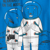 Chlapčenské tričko GLO STORY ON THE MOON stredne modré