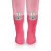 Vzorované pančuchy pre dievčatá WOLA ZAJAČIK ružové pink