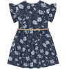 Dievčenské šaty BEE LOOP KVETINKY modré