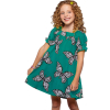Dievčenské šaty NANAI MOTÝLE zelené