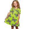 Dievčenské šaty NANAI MOTÝLE žlté neon