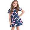 Dievčenské šaty QUIMBY MAČKY modré