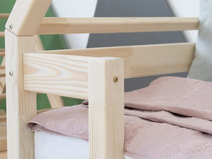 Dětská domečková postel TAHUKA ve tvaru týpí s bezpečnostní zábranou RAL