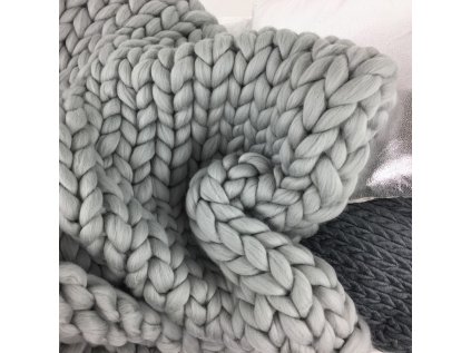 Chunky blanket - Gigantická ručně pletená deka z evropské Merino vlny