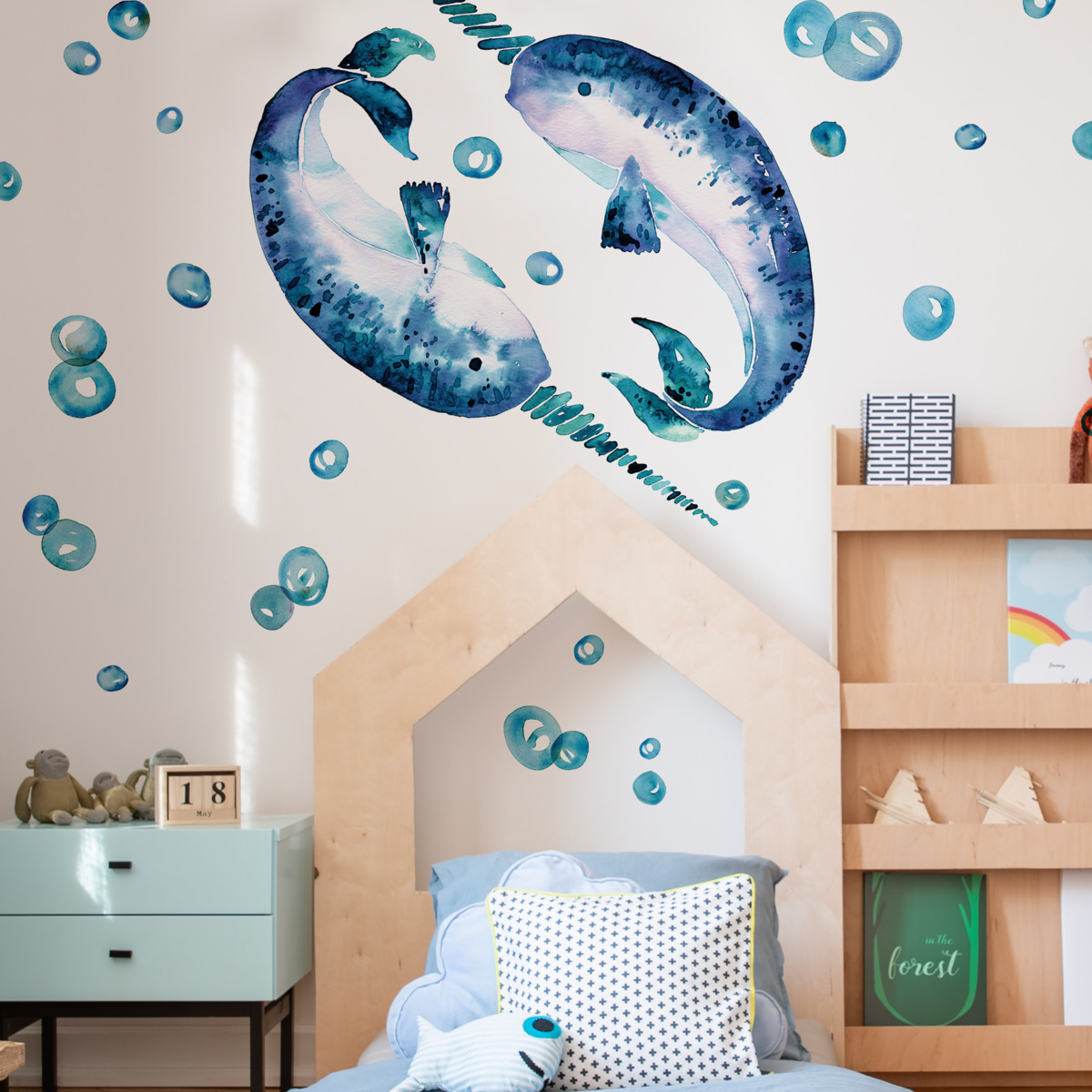 York Wallcoverings Samolepky na stěnu ryby NARVAL