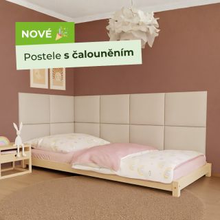 Dopřejte svým dítkům postel s čalouněním. Masivní lůžko vydrží kdejaké vrtění i dovádění a čalouněné panely je budou...