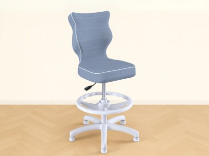 Scaun ergonomic, fără roți, pentru copii, pentru birou ALBASTRU