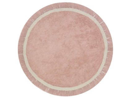 24903 1 kulaty koberec rosa s trasnemi ruzovy
