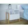 Bílý noční stolek VICTOR s úložným prostorem 2