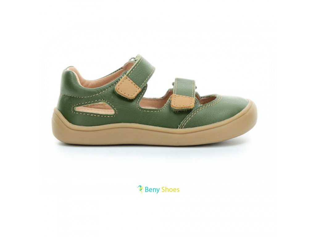 Protetika barefoot sandaly pro kluky zelená Beny Shoes léto 1