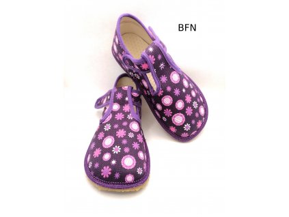 Beda bačkory hvězdy pro holky violet flower fialová kytka BFN 170020W bačkory papuče přezůvky BFN