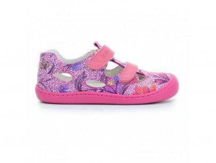 Koel4kids BEP úzké Fantasy Fuchsia Flowers barefoot sandálky Beny shoes 2