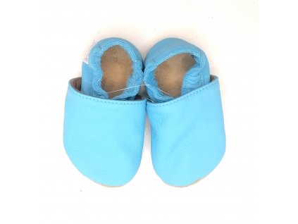 baBice barefoot capáčky modrá azurová Beny Shoes první krůčky přezůvky