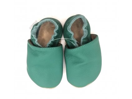 baBice barefoot capáčky tmavě zelená Beny Shoes první krůčky přezůvky