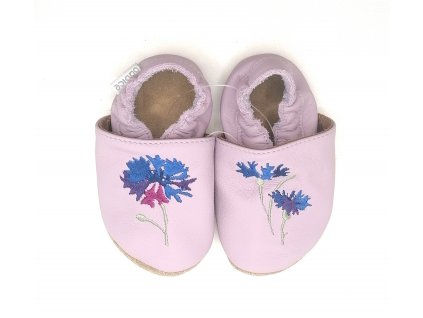baBice barefoot capáčky růžové s květinkou Beny Shoes první krůčky přezůvky