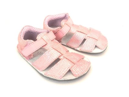 EF barefoot sandálky pro holky Pink Gliter Beny Shoes