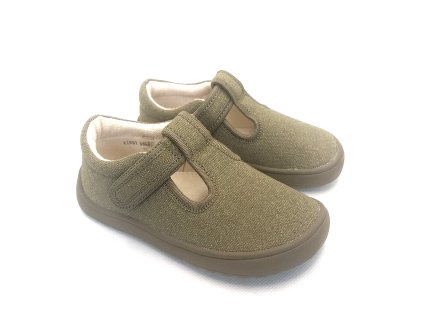 Protetika barefoot boty pro holky kluky bačkory papuče plátěnky KIRBY khaki Beny Shoes 1