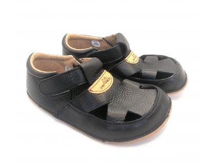 Pegras sandále barefoot BF20 černé pro kluky pro holky Beny Shoes