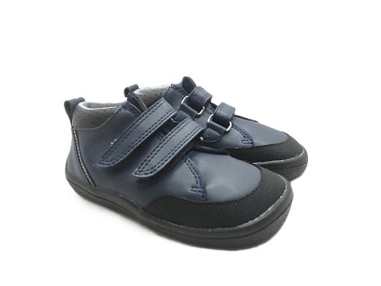 Beda barefoot podzimní s membránou BFN 170060 W M ML OK NAVY modrá s okopem pro kluky Beny Shoes