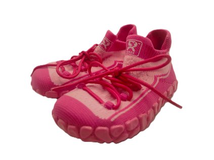 Eeree ponožkoboty růžové s tkaničkou protiskluzová podrážka barefoot pro holky Beny Shoes