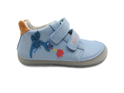 DD step S073 51696 barefoot celoročky modré s drakem pro kluky Beny Shoes 1
