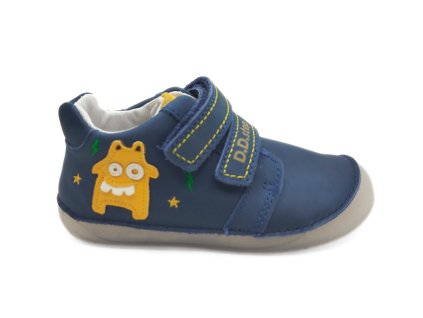 DD step S070 51698 barefoot celoročky modré s příšerkou pro kluky Beny Shoes 1