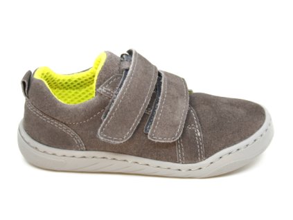EF barefoot kožené boty pro chlapce široká špička šedé Beny Shoes