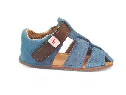 Ef barefoot kožené sandálky modré 6