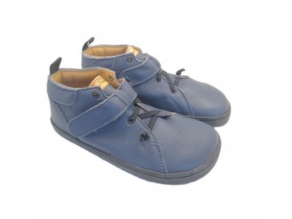 Pegres BF52 barefoot kožené kotníkové modré pro holky pro kluky Beny Shoes