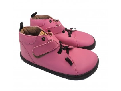 Pegres BF52 barefoot kožené kotníkové růžové pro holky Beny Shoes