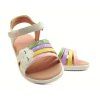 Garvalín Charol blanco y multicolor sandálky s duhou