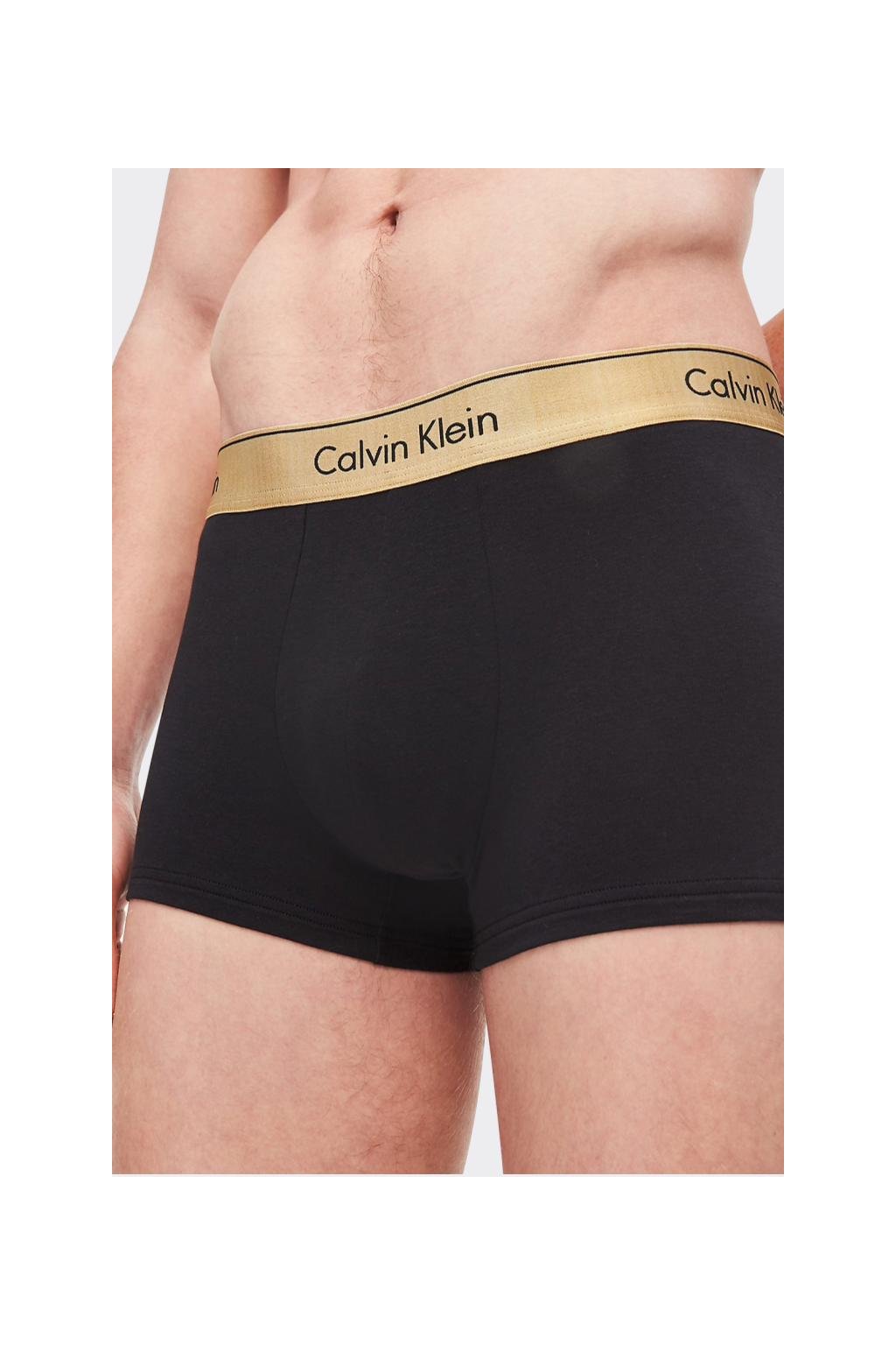 Calvin Klein Modern Cotton metallic boxerky - černá/zlatá - BePink.cz