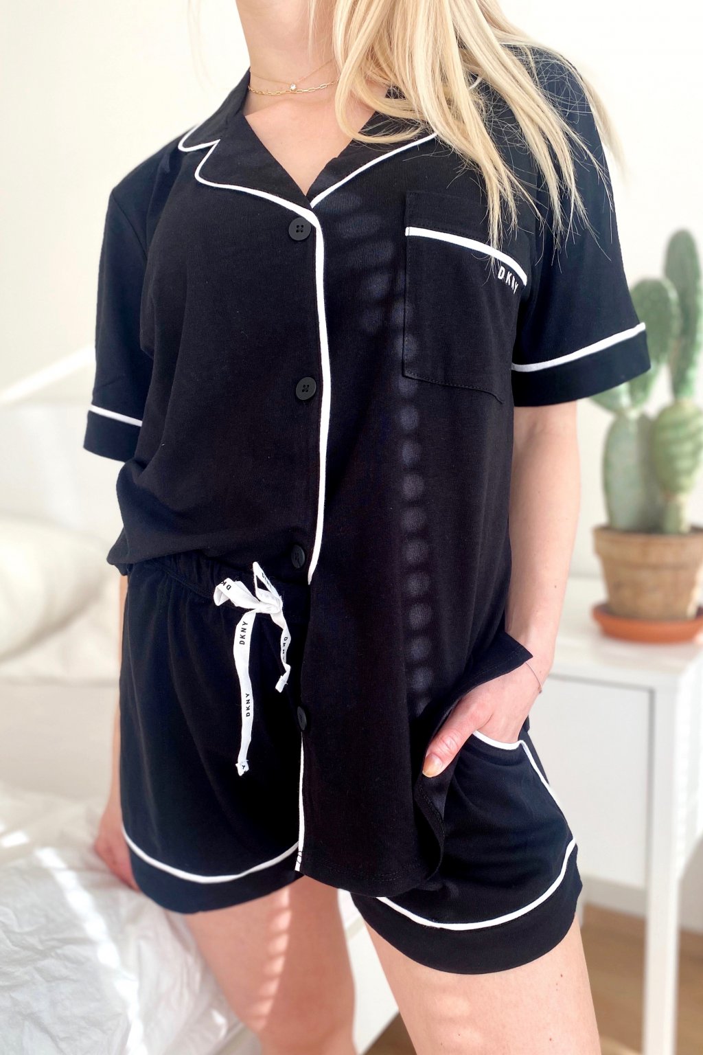 DKNY dámské pyžamo - černé
