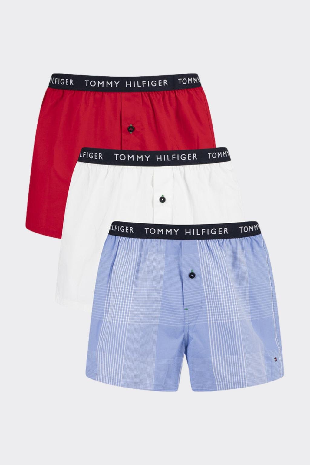 Tommy Hilfiger Trenýrky 3-balení - modrá, bílá, červená