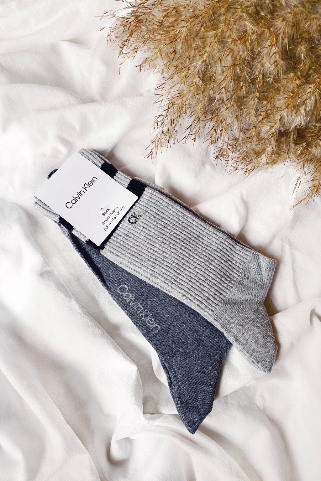 Calvin Klein vysoké pánské ponožky 2 páry -  šedé