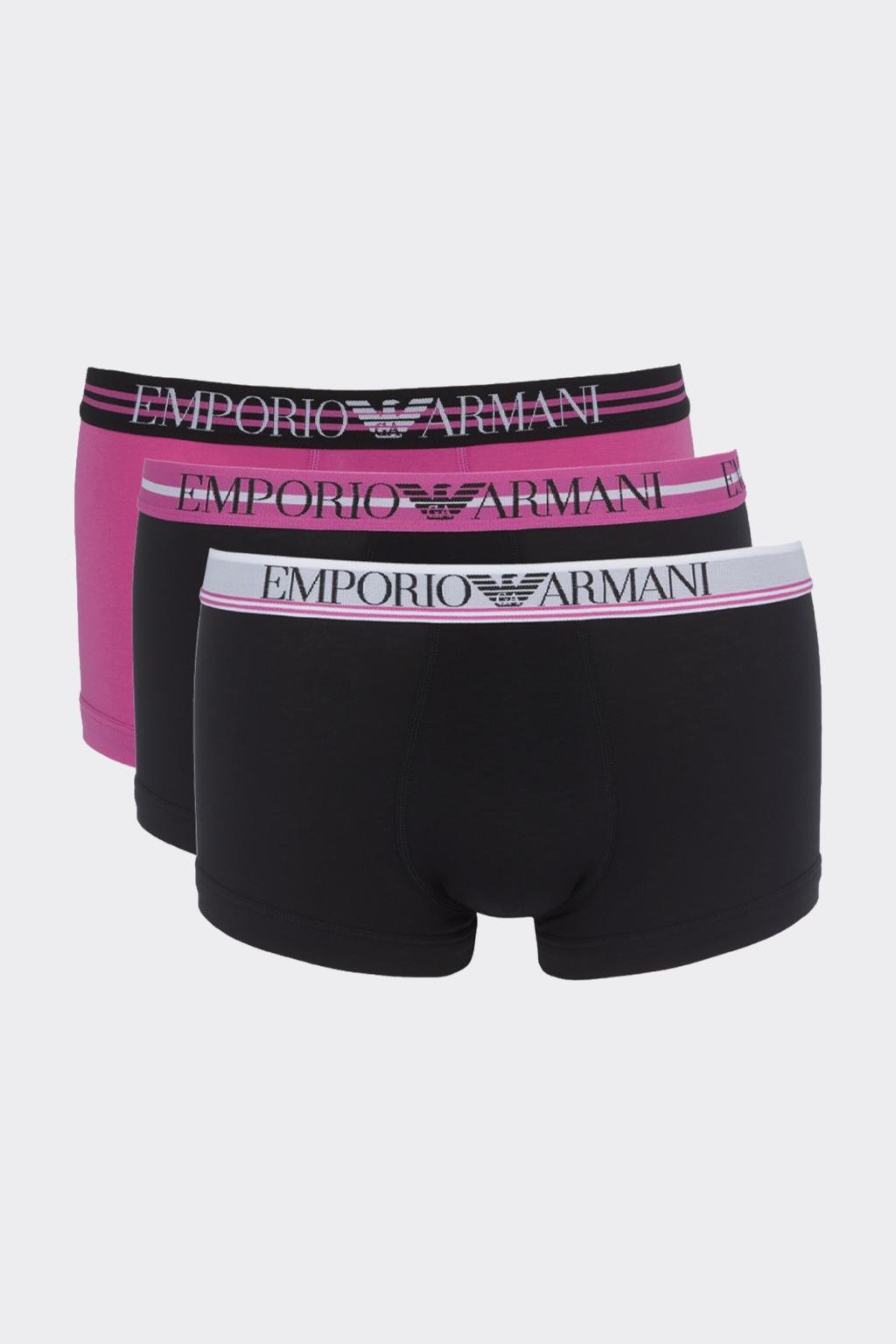 Emporio Armani  boxerky 3-balení - černá, fialová