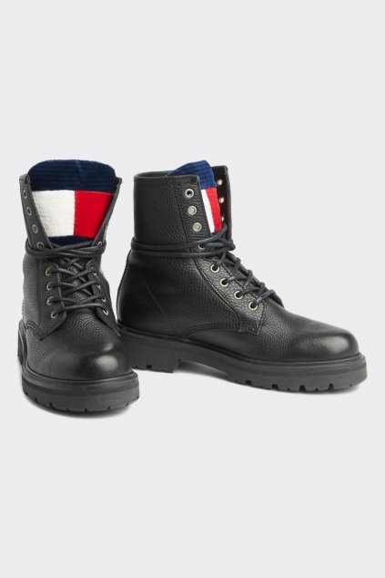 Tommy Jeans Lace-up Boots - černé (Velikost 41)