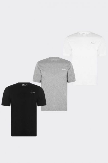 DKNY 3-balení triček - bílá, černá, šedá