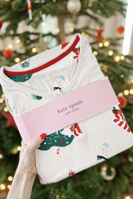 Kate Spade dámské vánoční pyžamo - růžové