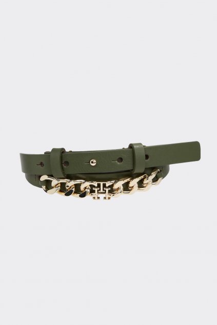 Tommy Hilfiger dámký pásek Chic Chain - khaki