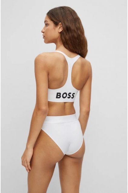 BOSS logo podprsenka - bílá