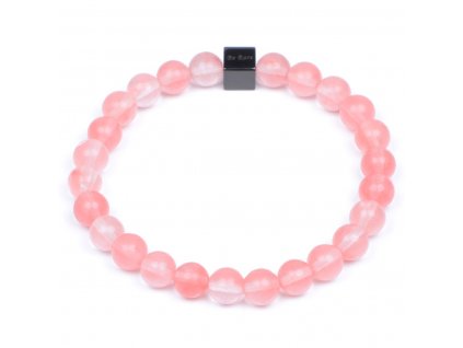 Luxusní dámský korálkový náramek Premium Premium Cherry Quartz AAAA třešňový křišťál Be Rare