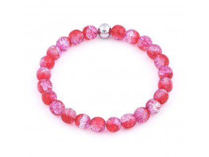 Luxusní dámský korálkový náramek růžový práskaný Simple Pink Crack | Be Rare