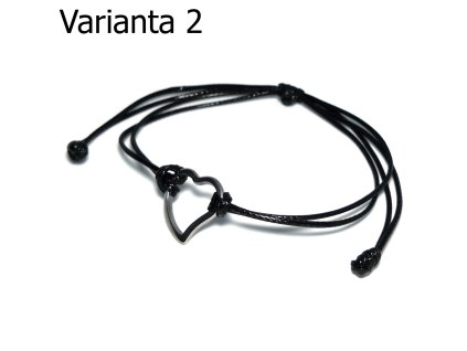 Dámský provázkový náramek srdce z chirurgické oceli 3D