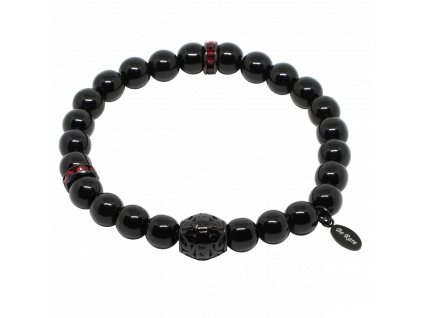 Luxusní párový korálkový náramek černý Forever Black s korálky od Swarovski® chirurgická ocel