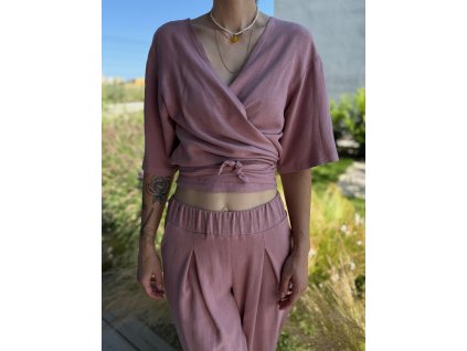 Wrap Top LINY - ružová
