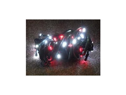 PRC VÁNOČNÍ OSVĚTLENÍ 50 LED DIOD ČERVENOBÍLÉ ZD