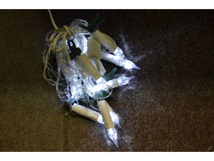 PRC VÁNOČNÍ OSVĚTLENÍ 12 LED SVÍČEK S KOLÍČKY - BÍLÉ
