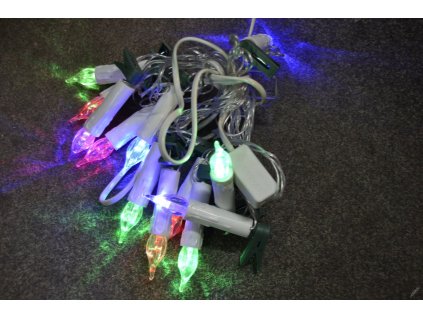 PRC VÁNOČNÍ OSVĚTLENÍ 12 LED SVÍČEK S KOLÍČKY -BAREVNÉ